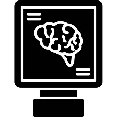 Beyin. Web simgesi basit illüstrasyon