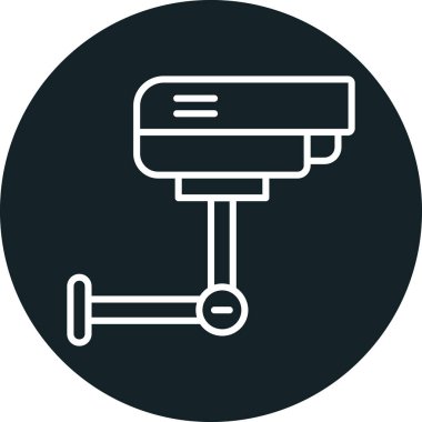 Kapalı devre televizyon. Web simgesi basit illüstrasyon