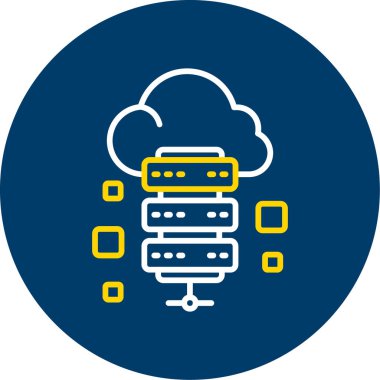 Bulut hesaplama simgesi vektör illüstrasyonu