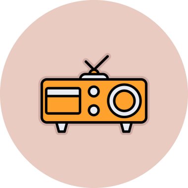 TV vektörü düz renk simgesi