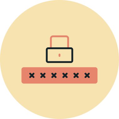 Şifre. Web simgesi basit illüstrasyon