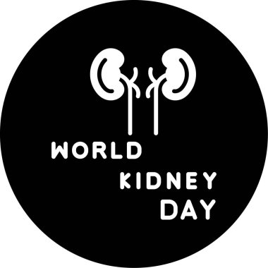 dünya böbrek günü simgesi, düzenlenebilir felçli siyah vektör çizimi, konsept illüstrasyon