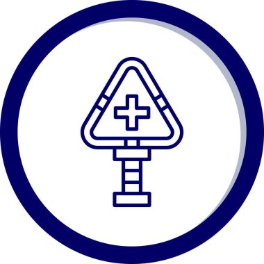 Bir hastane simgesinin vektör illüstrasyonu