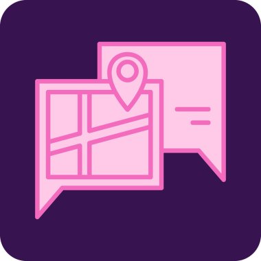 Harita simgesi, vektör illüstrasyonu