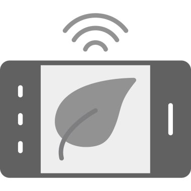 Hava simgesinde yaprak olan akıllı telefon