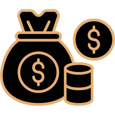 Dolar sikkeleri vektör simgesi