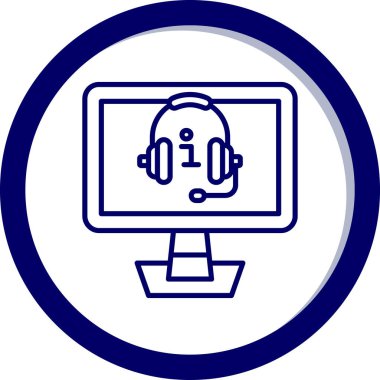 Web simgesi, kulaklığın vektör illüstrasyonu