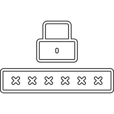 password icon vector. thin line sign. isolated contour symbol illustration