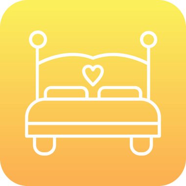 yatak ikonu vektör illüstrasyonu