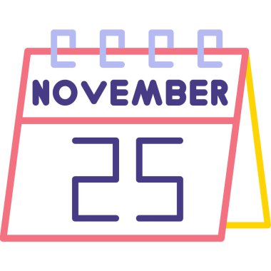 Ekim 'in 25' i. Ay tarihi ve takvimi olan düz çizgi takvim simgesi, simge arkaplanı. Ekim ayı ve....