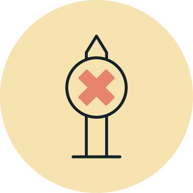 Dairedeki bir yuvarlak haçın vektör simgesi