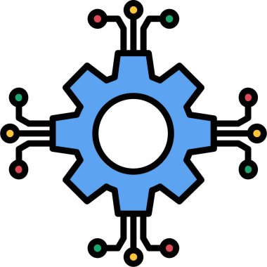 İşlem ayarı simgesi. taslak dişli vektör resimleme simgesi düz izole