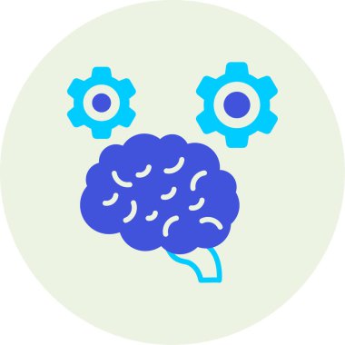 Beyin. Web simgesi basit illüstrasyon