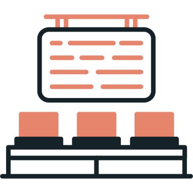 Modern ofis simgesinin vektör illüstrasyonu