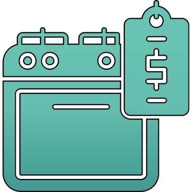 Mavi ve beyaz simgeli bir çantanın vektör illüstrasyonu