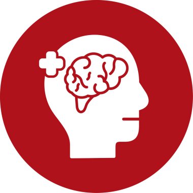 Beyin. Web simgesi vektör illüstrasyonu