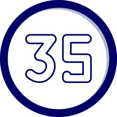 Mavi ve beyaz bir ikonun vektör illüstrasyonu