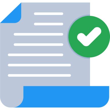 belge simgesi ve vektör illüstrasyonu beyaz arkaplanda izole edildi