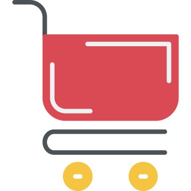 Basit bir ikonu olan alışveriş arabası. vektör illüstrasyonu