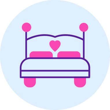 Yatak odası. Web simgesi basit illüstrasyon