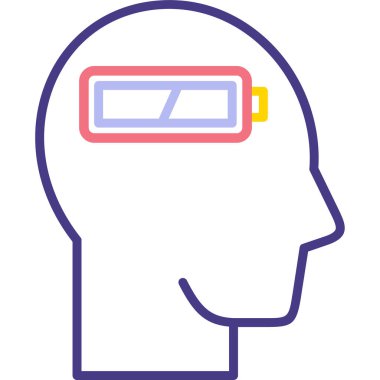 Bataryalı bir beynin vektör çizimi