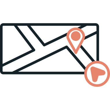 harita simgesi vektör illüstrasyonu