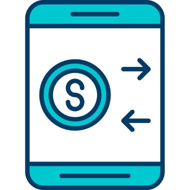 Para mobil ödeme ikonu. özet para ödeme vektör rengi düz izole