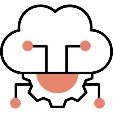 Bulut. Web simgesi basit illüstrasyon