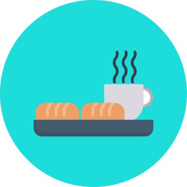 Düz stil kahvaltı kupası simgesi