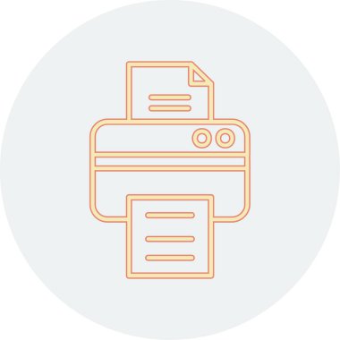 Yazıcı simgesi vektör illüstrasyonu