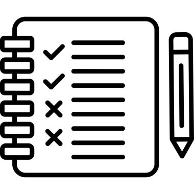 Kontrol listesi simgesi vektör çizimi çizimi