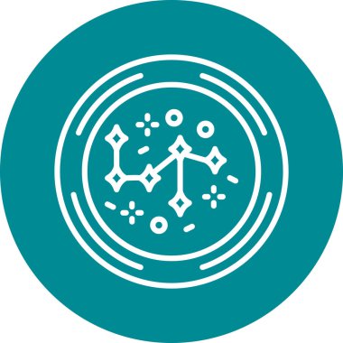 Benzersiz molekül vektör çizgisi simgesi