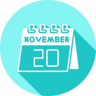 Kasım 20, basit bir takvim simgesi olan kişisel takvimin çizimi