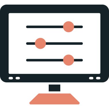 Bilgisayar. Web simgesi vektör illüstrasyonu