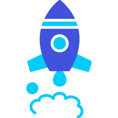 Roket. Web simgesi basit illüstrasyon