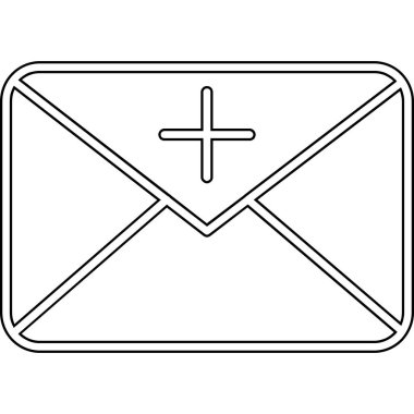 posta zarfı simgesi, dış hat vektörü
