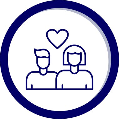 Aşk çifti simgesinin vektör çizimi