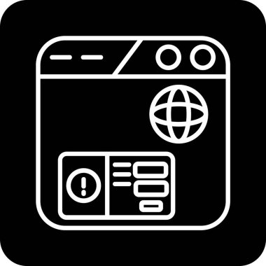 Tarayıcı. Web simgesi basit illüstrasyon