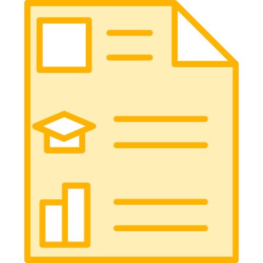 Bir kitap ve belgenin basit bir simgesinin vektör çizimi