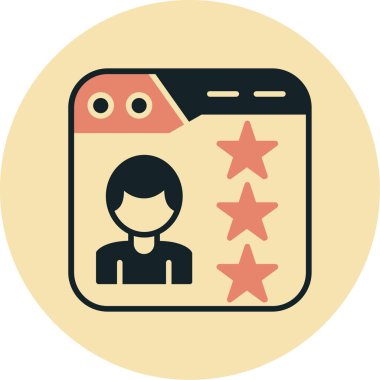 Düz biçimli müşteri değerlendirme simgesi