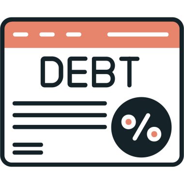 Bir borç simgesinin vektör illüstrasyonu