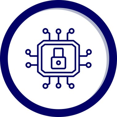 Siber kilit. Web simgesi basit illüstrasyon