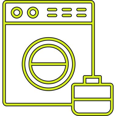 Çamaşır makinesi. Basit illüstrasyon