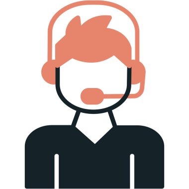 Müşteri destek ikonu. düz dizayn.