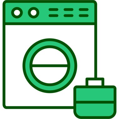 Çamaşır makinesi. Basit resimleme