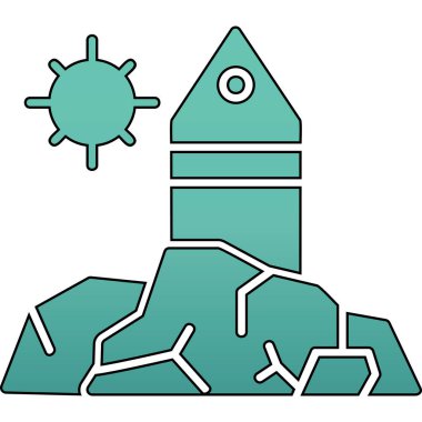 Roket ikonu. Ağ için roket vektör simgelerinin özet çizimi