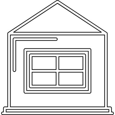 mimari yapı ev simgesi ana hatları biçiminde