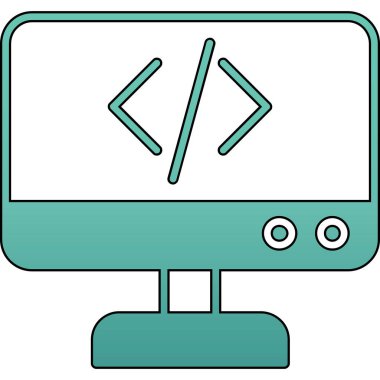 Bilgisayar ekranı. Web simgesi basit illüstrasyon