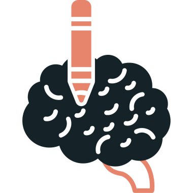 beyin ikonu vektör illüstrasyonu