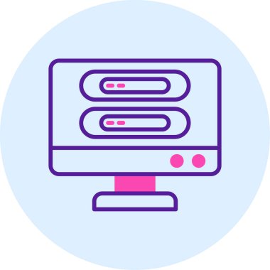 bilgisayar web simgesi, basit vektör illüstrasyonu